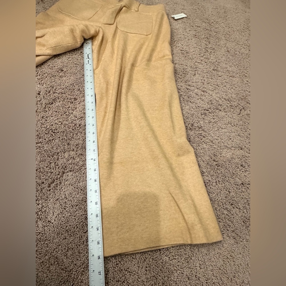 NWT new medium Anthropologie Maeve Colette sweater knit wide leg pants beige - Picture 16 of 16
